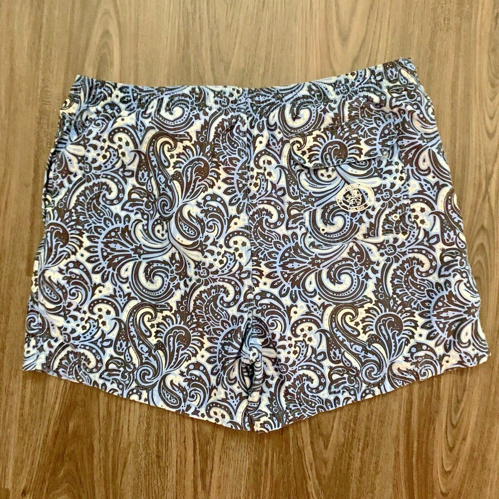 Nat Nast Lined Swim Trunks Blue Black Floral Lined Beach Pool XL - Picture 3 of 10